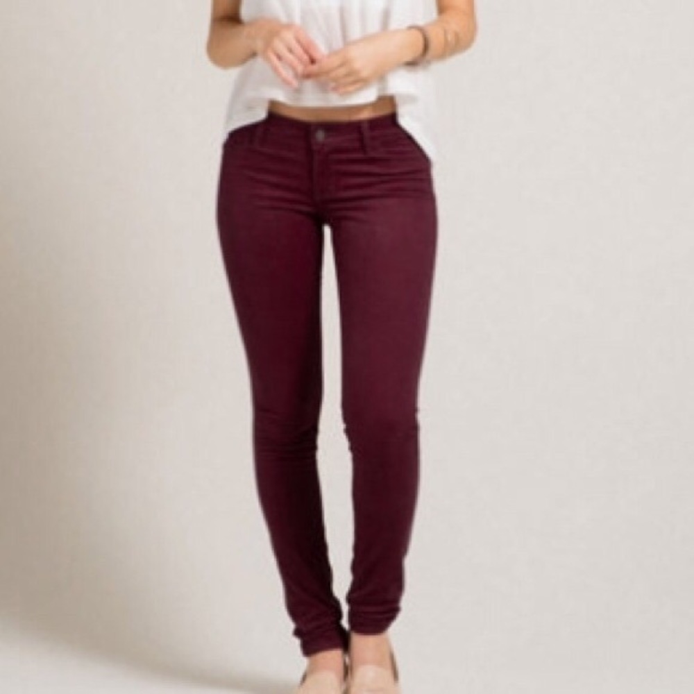 Hollister Maroon High Waisted Pants